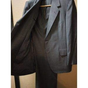 Oxford vintage herringbone Archer charcoal soft light wool Blazer pant suit  38R